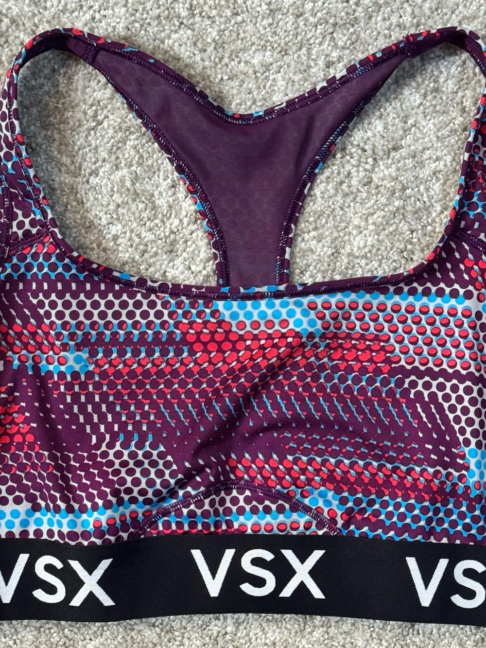 VSX Women's Purple Patterned Racerback Sports Bra